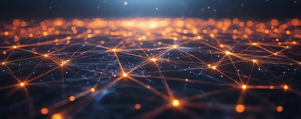 Poster - Intelligent connectivity and advanced automation in a dynamic network technology, modern industrial environment, glowing digital connections, futuristic machinery, hightech design