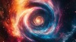 © hassan - Abstract vortex space background with spiral galaxy design – creative cosmic wallpaper featuring futuristic swirls, stars, and nebulae – digital art illustration for posters and banners