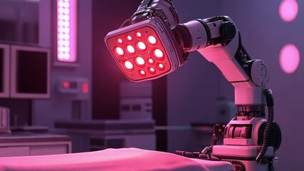 Poster - Innovative biocomputer technology in a futuristic lab setting performing advanced procedures