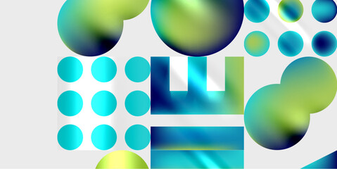 Aufkleber - Circles and triangles modern art. Vector Illustration For Wallpaper, Banner, Background, Card, Book Illustration, landing page