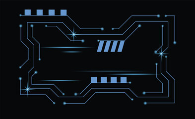 Poster - Dark Futuristic Frame Hi Technology and Science Topic. Tech and future concept vector art