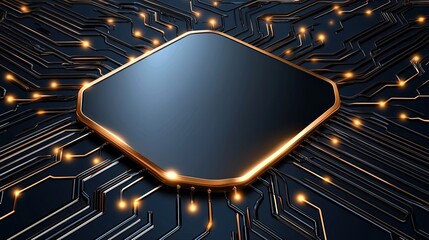 Leinwandbilder - Advanced digital protection concept featuring a high-tech security shield illuminated by cyber connections on a deep blue background