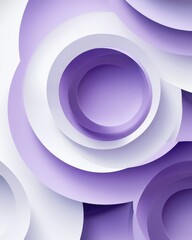 Poster - abstract layers of purple and white circles creating a serene and modern design.