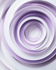 Wall Mural - Abstract design featuring layered circular shapes in soft lavender and white tones.