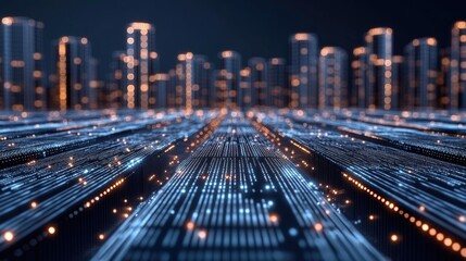 Poster - A professional visual representation of cyber security featuring a digital padlock and flowing binary code, emphasizing online protection