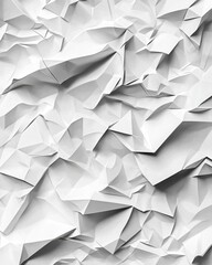 Poster - Abstract close-up of crumpled white paper, creating a textured and dynamic visual composition.