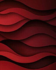 Poster - Abstract red waves create a dynamic and elegant pattern, evoking a sense of movement and depth.