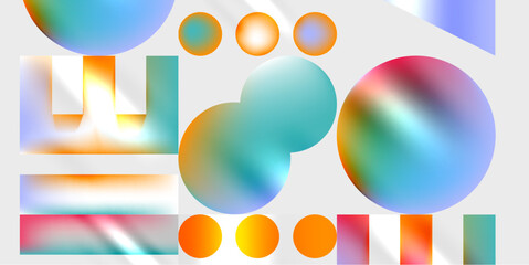 Fototapete - Circles and triangles modern art. Vector Illustration For Wallpaper, Banner, Background, Card, Book Illustration, landing page
