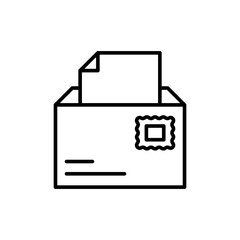 Poster - Package Stamps outline icons, minimalist vector illustration ,simple transparent graphic element .Isolated on white background