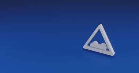 Poster - Isolated realistic white rough road sign with shadow. Located on the right side of the scene. 3d illustration on transparent background