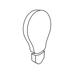 Poster - The outline of a large lamp symbol is made with black lines. 3D view of the object in perspective. Vector illustration on white background