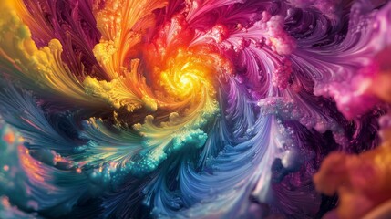 Aufkleber - Luminous particles in a digital vortex a surreal close-up of vibrant abstract art in cosmic motion