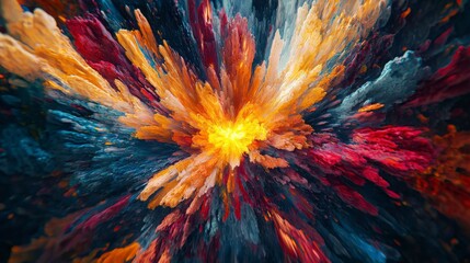 Aufkleber - Dynamic digital vortex of luminous particles spiraling toward a cosmic center in abstract art environment