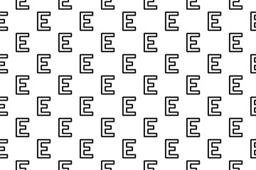 Poster - Seamless pattern completely filled with outlines of capital letter E symbols. Elements are evenly spaced. Illustration on transparent background