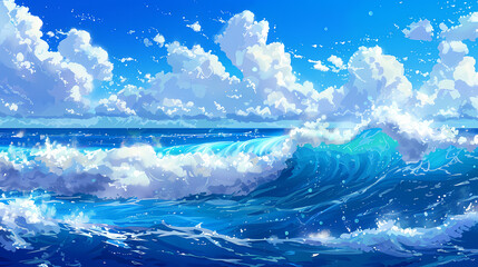 Wall Mural - wave and sky