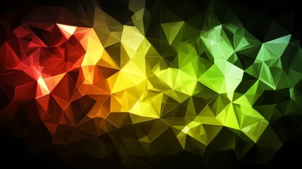 Poster - Colorful Geometric Abstract Design with Red, Yellow, Green, and Black Background