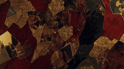 Poster - Artistic Collage of Rich Textures and Colors in an Intricate Design