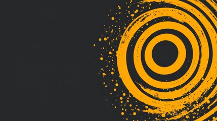 Poster - Yellow Circular Patterns with Dark Background and Artistic Flair