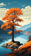 Wall Mural - tree on the beach