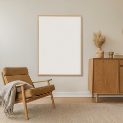 Wall Mural - New Frame mockup in modern dining room interior 