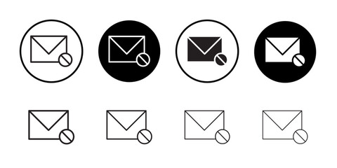 Blocked mail icon Flat line illustration