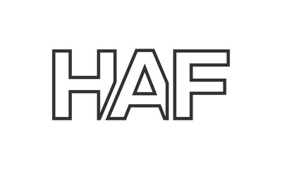 Poster - HAF logo design template with strong and modern bold text. Initial based vector logotype featuring simple and minimal typography. Trendy company identity.