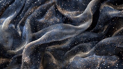 Poster - Intricate textured fabric surface textile studio close-up photography studio setting macro viewpoint textile art concept