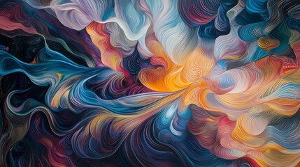Poster - Close-up view of delicate swirling light patterns ethereal abstract art with dynamic colors and spectral reflections