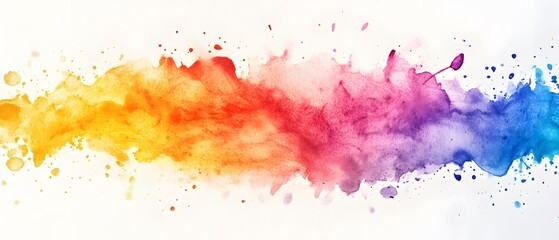 Aufkleber - Vibrant Watercolor Splash with Vivid Colors Blending Seamlessly Creating an Artistic and Dynamic Visual Effect for Creative Projects and Backgrounds