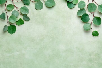 Poster - A clean and modern design of overlapping eucalyptus leaves with subtle textures and gradients