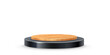 © backup16 - 3D wooden and black podium on transparent background. Round stage display product. Empty circle stand pedestal of natural wood for luxury product presentation. Realistic modern vector illustration