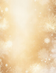 Wall Mural - christmas background with snowflakes - abstract light golden background - generative ai