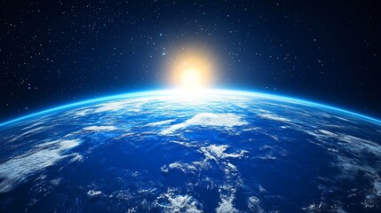 Canvas Print - a breathtaking view of earth from space during sunrise, showcasing its beauty and atmosphere.
