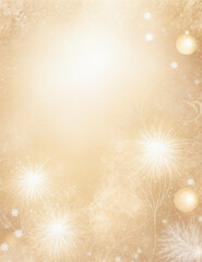 Wall Mural - golden christmas background with snowflakes - abstract light golden background - generative ai