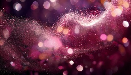 Wall Mural - de focused abstract elegant detailed pink glitter particles flow underwater holiday magic shimmering luxury background festive sparkles and lights