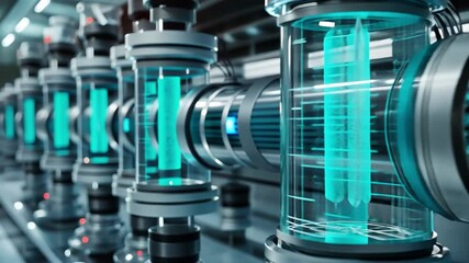 Poster - Biocomputer technology in a futuristic laboratory showcasing advanced processing modules