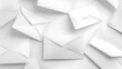© thongsook - Detailed close-up of open and closed envelopes, emphasizing their clean lines and simplicity on a bright white backdrop
