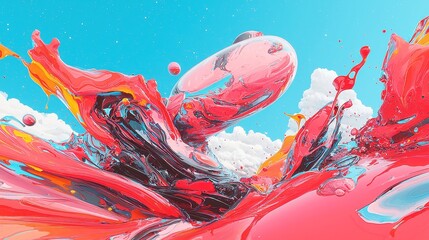Poster - Cosmic Journey, vibrant abstract design depicting a mesmerizing universe with swirling colors, stars, and planets, evoking themes of exploration and time travel.