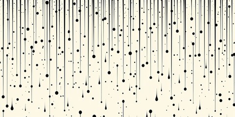 Aufkleber - Abstract black and white drip pattern with hanging droplets creating a striking visual effect