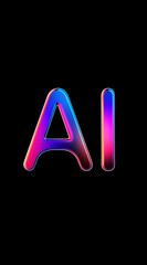 Poster - Modern design showcasing vibrant AI letters against a dark background emphasizing technology and innovation