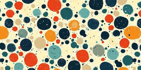 Poster - Colorful abstract pattern with large circles on a light background