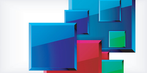 Wall Mural - shiny glossy metallic or plastic square design background. vector illustration for wallpaper, banner