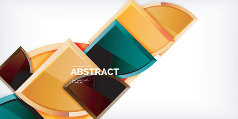 Aufkleber - Abstract background - circles and round triangles with 3d effect. Vector Illustration For Wallpaper, Banner, Background, Card, Book Illustration, landing page