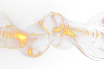 Poster - Abstract glowing golden spiral on Transparent background.