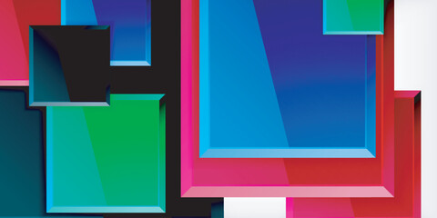 Poster - Colorful squares with reflections abstract background design. Vector Illustration For Wallpaper, Banner, Background, Card, Book Illustration, landing page