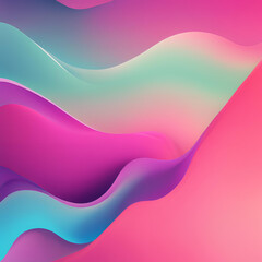 Poster - A captivating abstract design featuring smooth waves of pink, purple, and teal, creating a harmonious blend of colors that evokes a sense of tranquility and creativity.