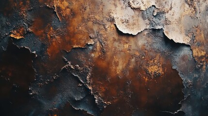Poster - Abstract texture with rust and peeling layers, evoking a sense of decay and depth.
