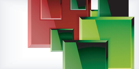 Wall Mural - shiny glossy metallic or plastic square design background. vector illustration for wallpaper, banner