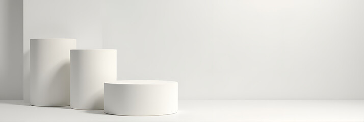 Aufkleber - White sandstone product display platform offers selective focus features with a modern aesthetic on a minimalist top background._00002_