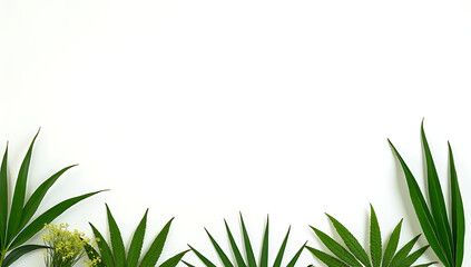 Aufkleber - Tropical botanical elements are placed on a white background with generous negative space for a clean and natural design look._00001_